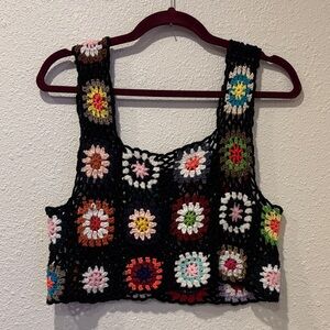 Vtg Crochet Crop Top